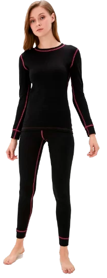 Комплект термобелья женский ЯрТФ 8119 черный-розовый от магазина Супер Спорт